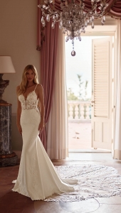 Robe de mariée sirène avec fines bretelles Marseille