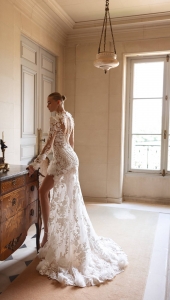 Robe de mariée sirène bustier avec manchons amovibles Marseille