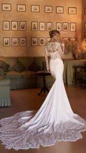 Robe de mariée sirène POISE, en bustier à dentelle 