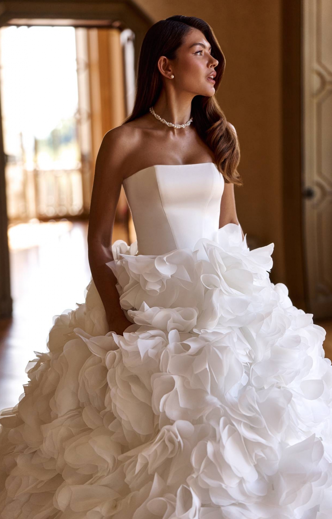 Robe de mariée princesse spectaculaire avec bustier droit Marseille
