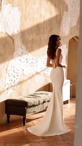 Robe de mariée sirène en crêpe avec dos original Marseille