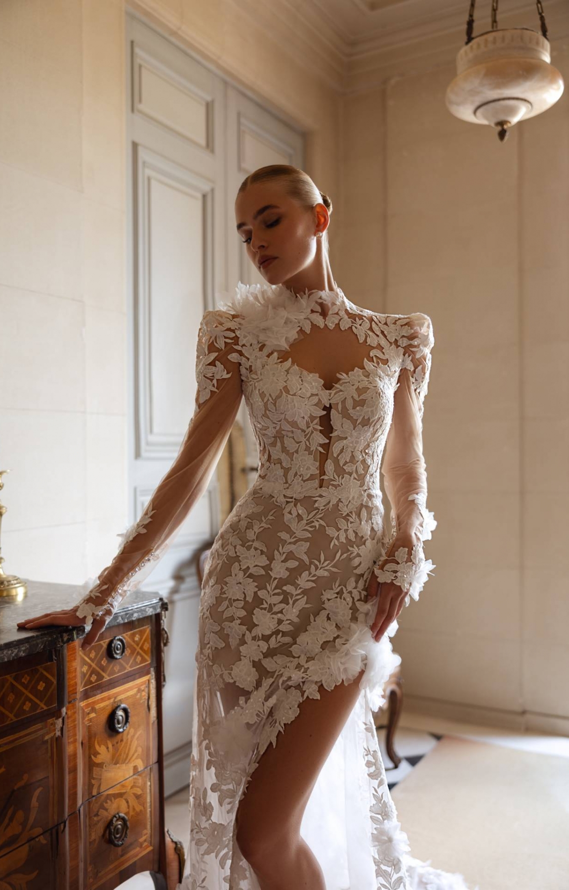 Robe de mariée sirène avec boléro assortis Marseille