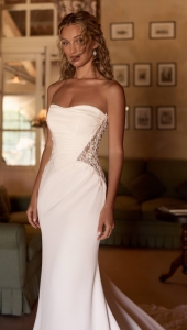 Robe de mariée sirène POISE, en bustier à dentelle 