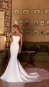 Robe de mariée sirène POISE, en bustier à dentelle 